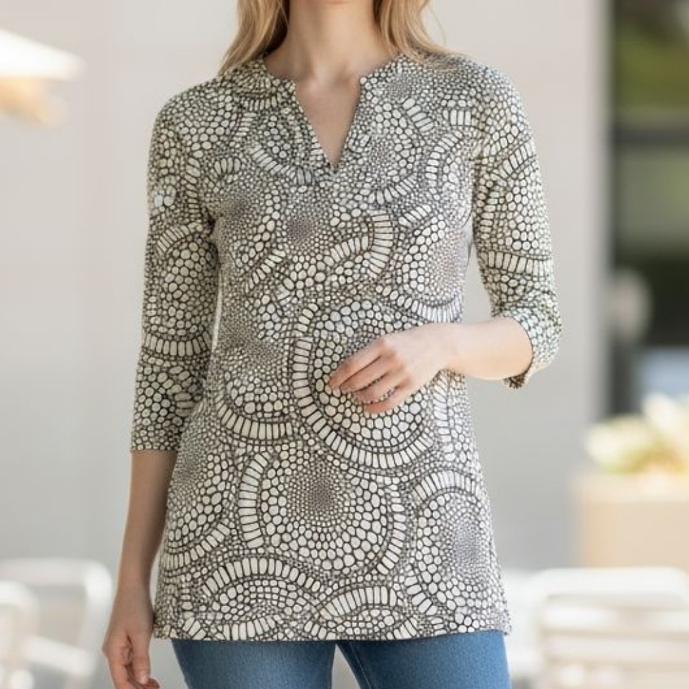EUC Tory Burch Size 10 Printed Silk Tunic Top!